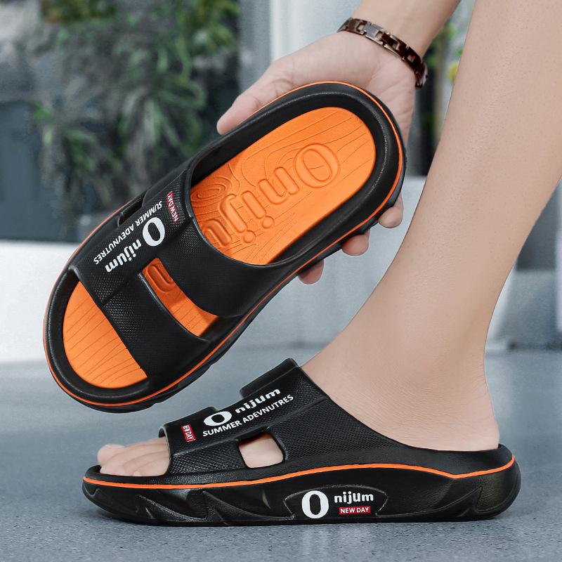 Slippers men's 2025 summer new men's non-slip thick bottom heightening home soft bottom comfortable couple fashion one-word drag