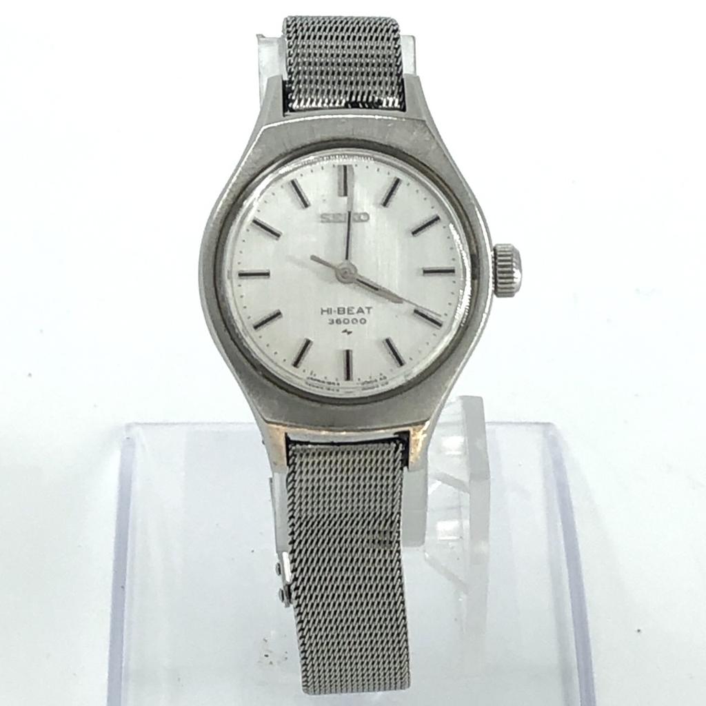 Working Good SEIKO Vintage HI-BEAT 36000 1944-0012 250530 C.1972 Hand Wound Stainless Steel Silver Dial Women's Watch WATER RESIST 3-Hand
