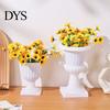 Langlebiger Gartentopf Blumenurne Pflanzgefäß, Weißer Kleiner Wetterfester Kunststoff-Urnentopf, Eleganter Retro-Blumentopf für Indoor-Tischdekoration Außenbereich