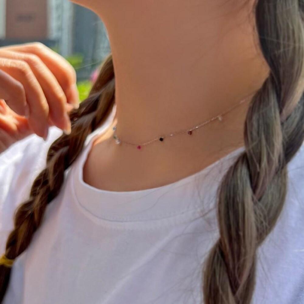 

Silver 925 Toktok Color Bead Necklace (10225935) white