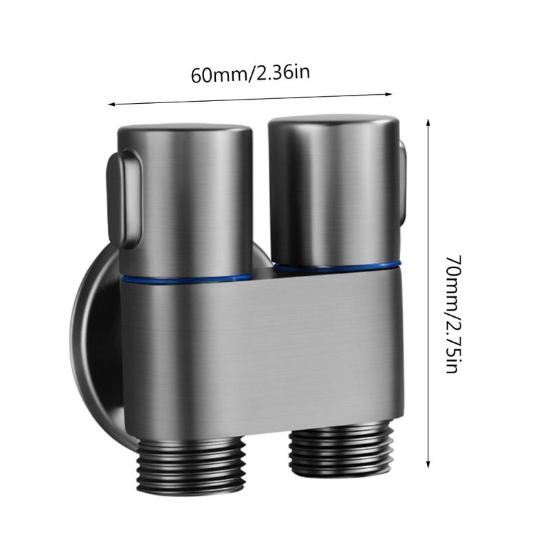 Brass 3-way Filling Angle Valve Wall Mount One Into Two Out Water Toilet Faucet Bidet Sprayer for Bathroom Accessories