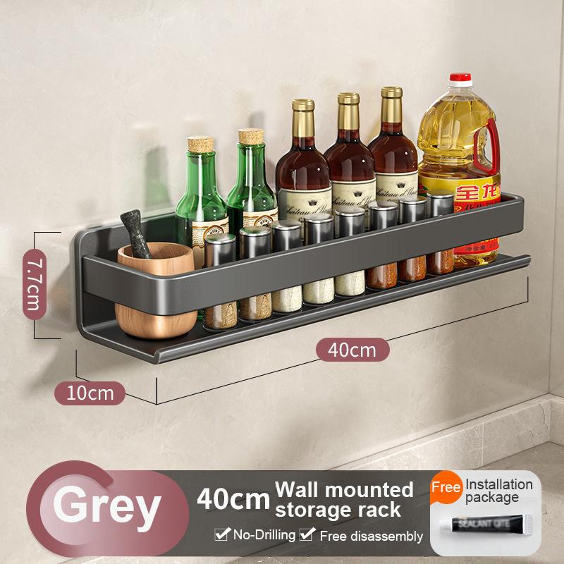 No Drilling Bathroom Shelf Shelves Wall Mounted Shampoo Spice Storage Rack For Kitchen Holder Bath Organizer Accessories