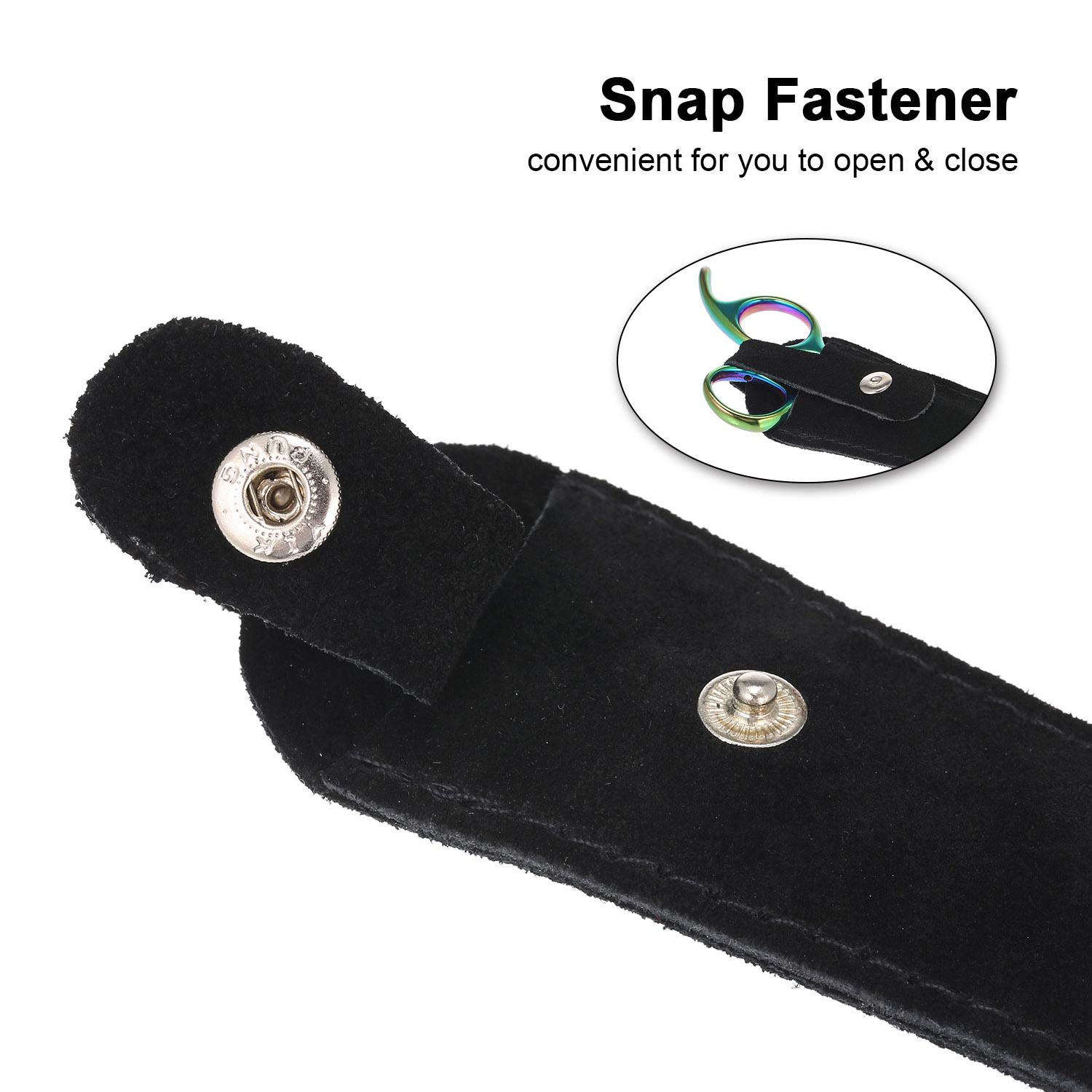 

Scissors Bag Sheath Safety Leather Scissors Cover Protector Hair Scissor Sheath Portable Beauty Tool Protection Cover чорний