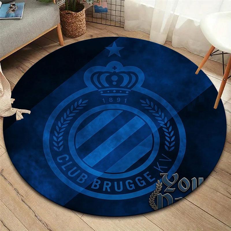 Club Brugge KV Custom Name Round Area Rug,Carpet Rug for Living Room Bedroom Sofa Playroom Decor,Non-slip Floor Mat