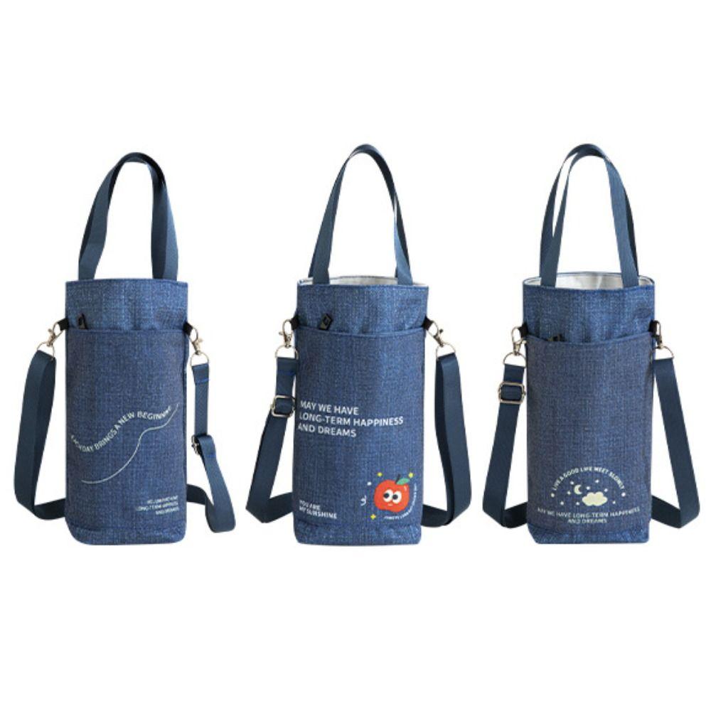 Portable Water Bottle Shoulder Bag Hands-Free Milk Tea Tote Bag  Girl Gift