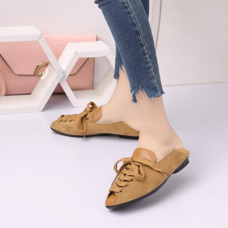 

Мода 2025 Бренд Женская обувь Шнуровка спереди Женские балетки Модные квадратный носок Повседневные балетки Женские Горячая распродажа Неглубокие Однотонные Балетки Низкий каблук 40 хаки