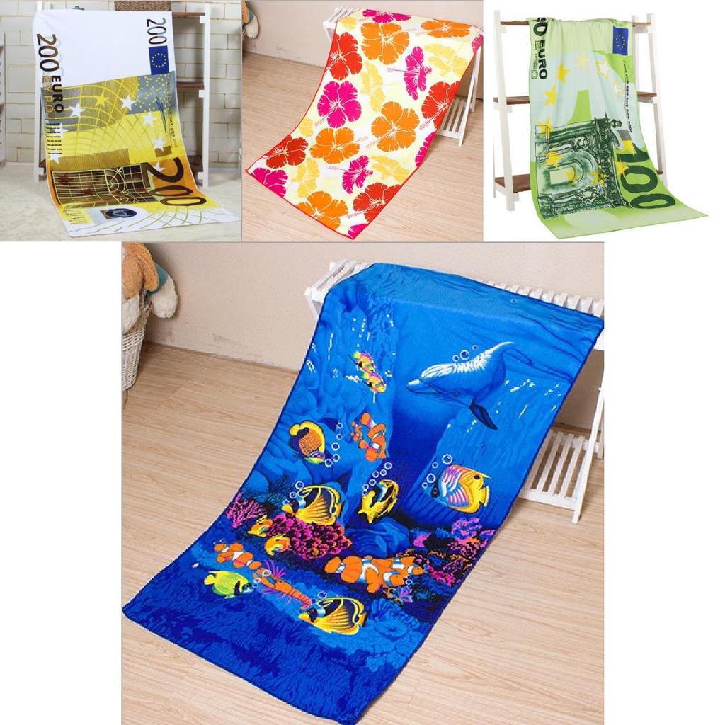 Microfiber Beach Towel With Active Print Fast Drying For Adults