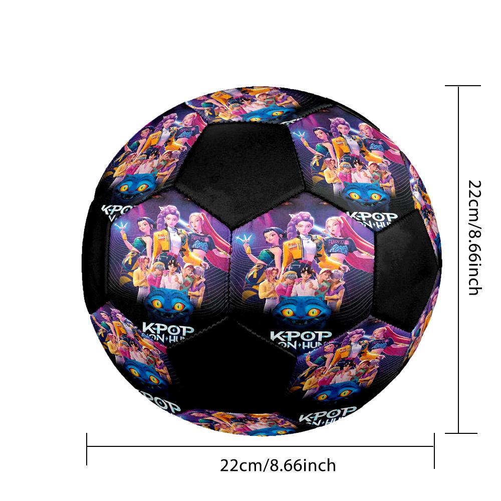 Kpop Demon Hunter Indoor Soccer Ball Colorful All Ages Size 5 Machine Stitched PVC Competition Ready Durable High-Bounce
