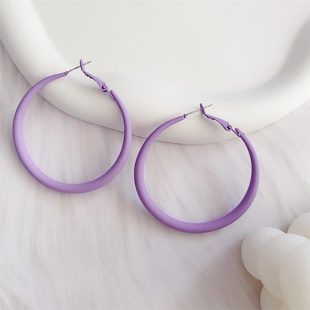 Trendy Big Round Circle Dangle Earrings for Women Exaggerate Punk Loops Red Geometry Simple Hoop Earrings Zircon Party Gift