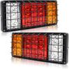 12V LED Truck Tail Lights, Universal Rear Lamps for Reverse, Running, Brake, and Stop Lights, for Trailers, Tractors, and Pickups.