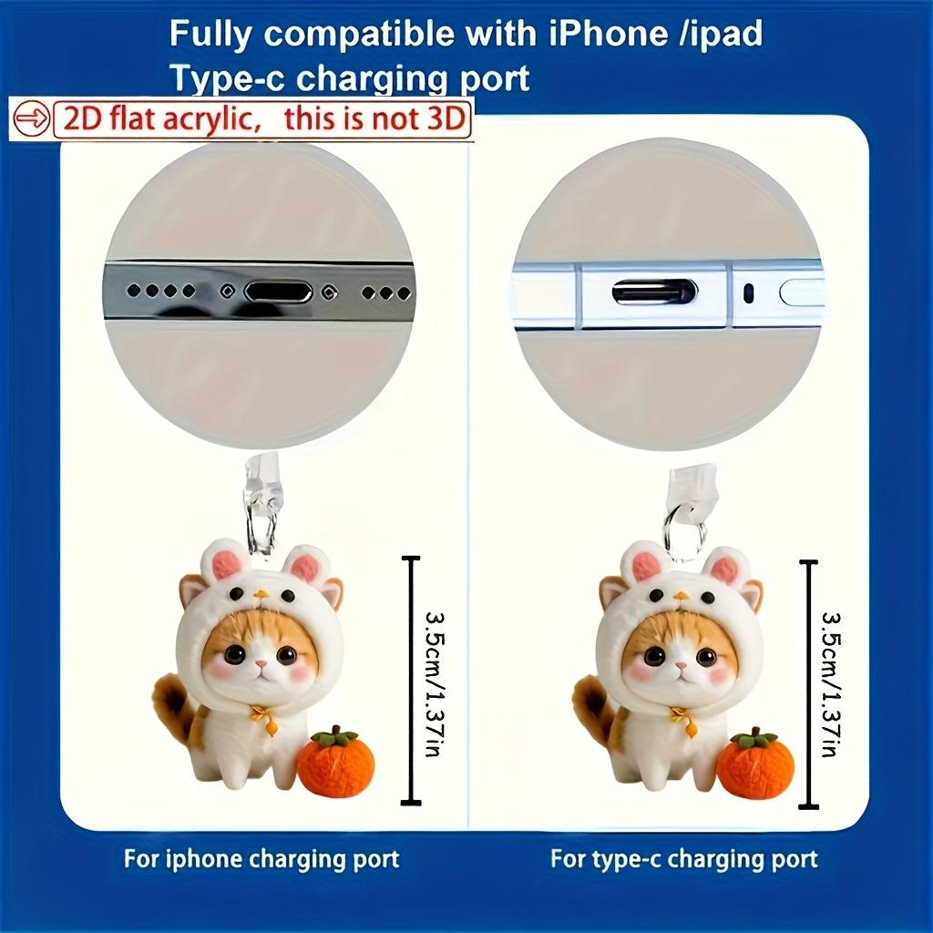 Niedlicher Staubschutzstecker für Handy in Hasen- und Katzenform, Anhänger aus Acryl-Staubschutzstecker für Handy, Schützt die Schnittstelle des Telefons und verleiht Persönlichkeit