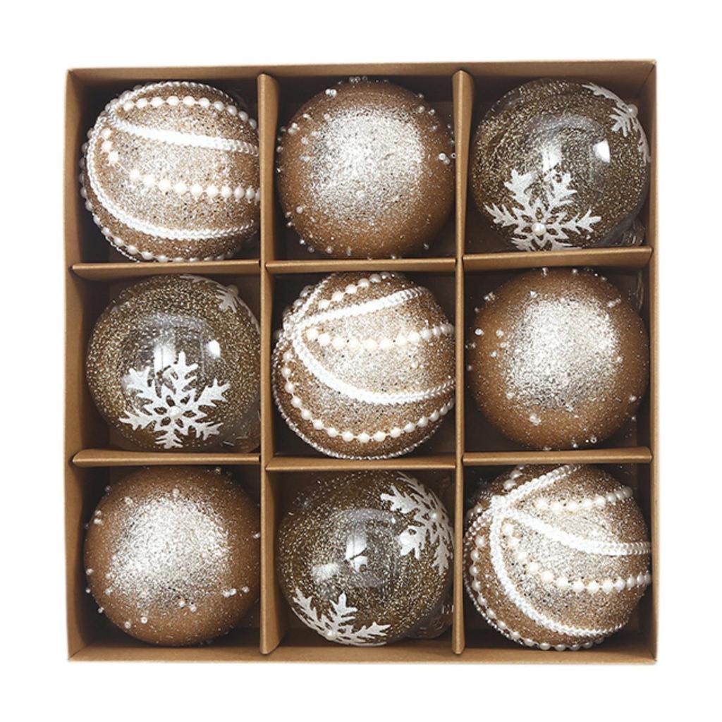 9Pcs Christmas Balls Ornaments New Year Holiday Xmas Tree Hanging Decoration