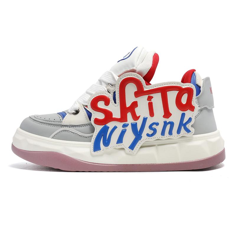 

Кроссовки мужские и женские трендовые повседневные серые черные кроссовки спортивные туфли на толстой платформе в стиле пары плоские туфли 2024 года новые универсальные 44