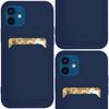 Card Case Silicone Case Wallet with Card Pocket Documents For Samsung Galaxy A22 4G Navy Blue
