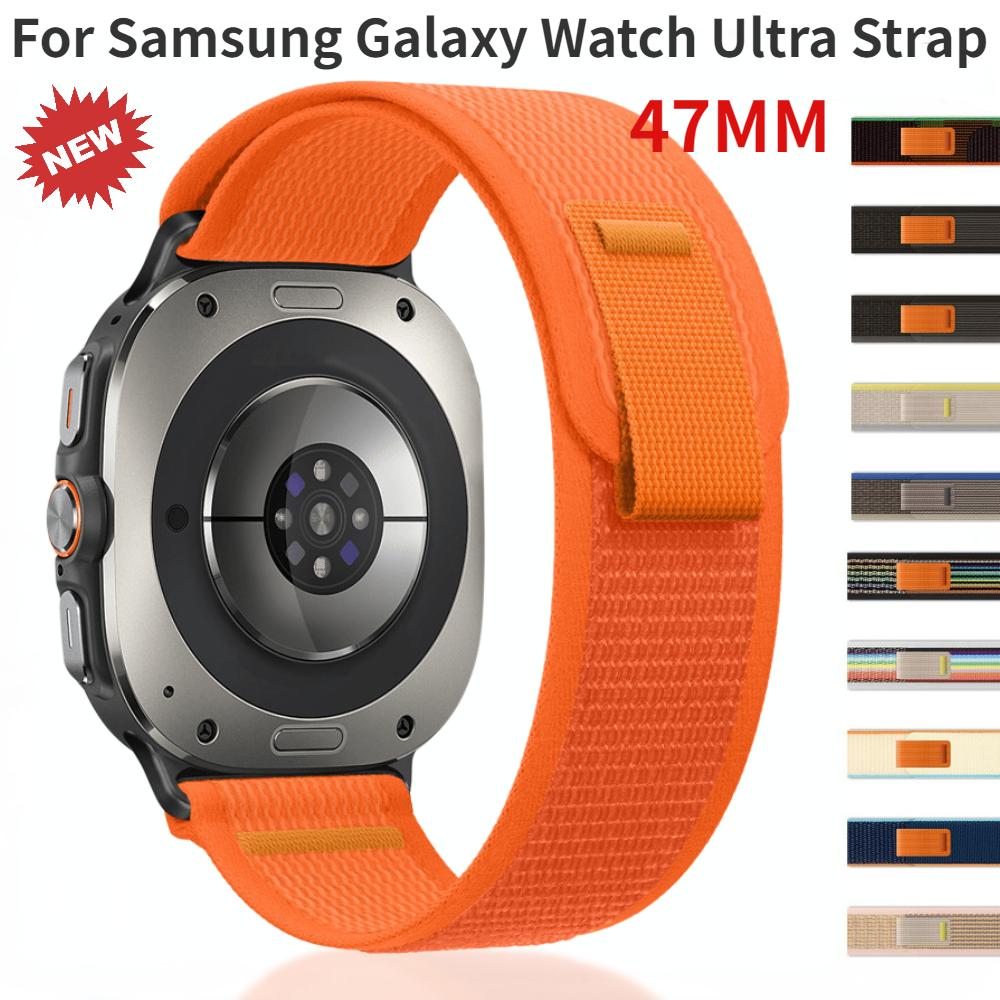 Trail Loop Strap for Samsung Galaxy Watch Ultra 47mm Nylon Bracelet Wristband for Galaxy Watch 8 Ultra 47mm Breathable Belt