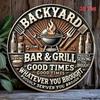 Round Metal Vintage Beer Bar Sign Wall Decor Patio Gift