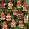 12 PVC Gingerbread Man Ornaments for Christmas Tree, Kitchen Decoration, and DIY Accessories.