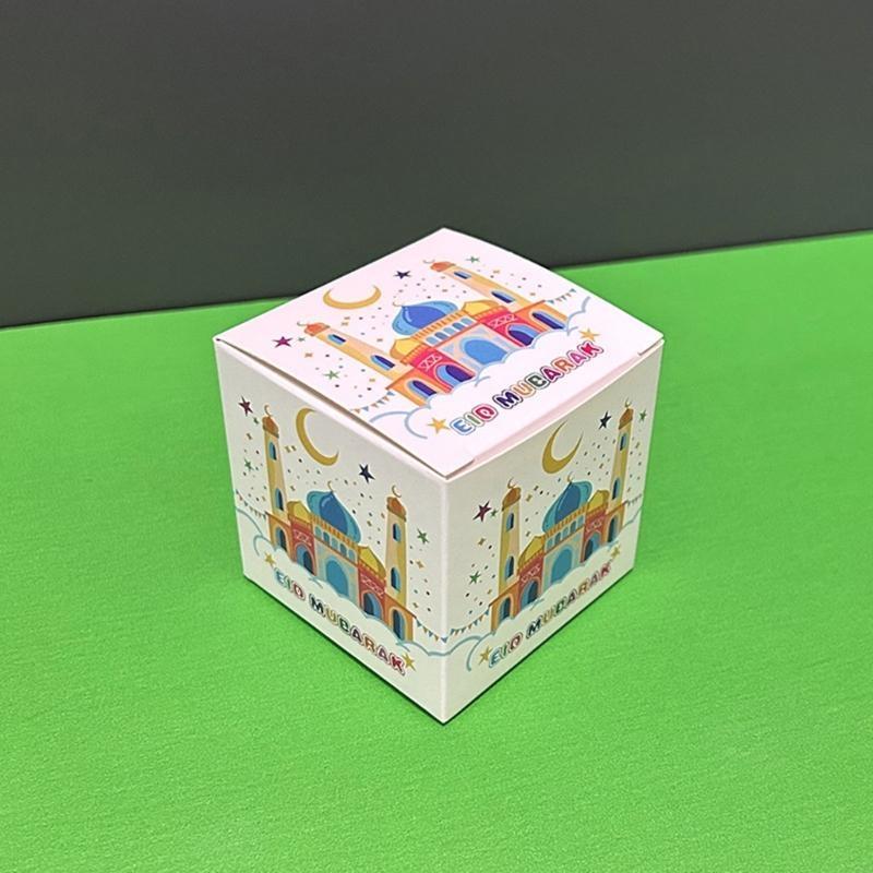 10pcs Eid Mubarak Gift Box Candy Storage Organizers Guest Party Gift  for Candy Biscuits Chocolate Cookie Wrapping X3UC