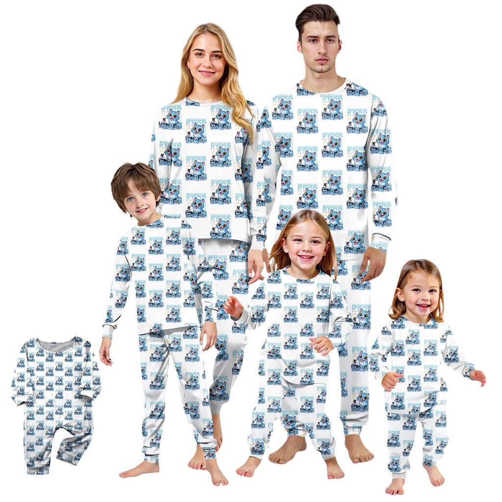 Prints Family Matching Long Sleeve Tops+Pants Set Family Matching Sets