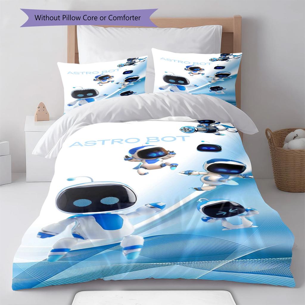 Biancheria da letto con motivo ASTRO BOT, Set piumone Copripiumone Federa Regalo di Compleanno per la Casa (1 * copripiumino + 2 * federa, senza nucleo)