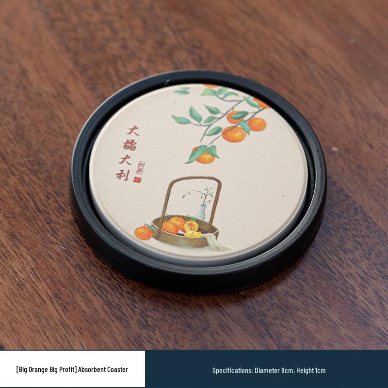 Chinese Style Ceramic Tea Coaster - Kung Fu Tea Ceremony Heat Insulation Cup Mat & Stand Accessories