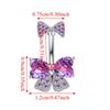 Stainless Steel Navel Piercing Jewelry Crystal Pink Bow Belly Rings Cute Belly Button Rings  Daily