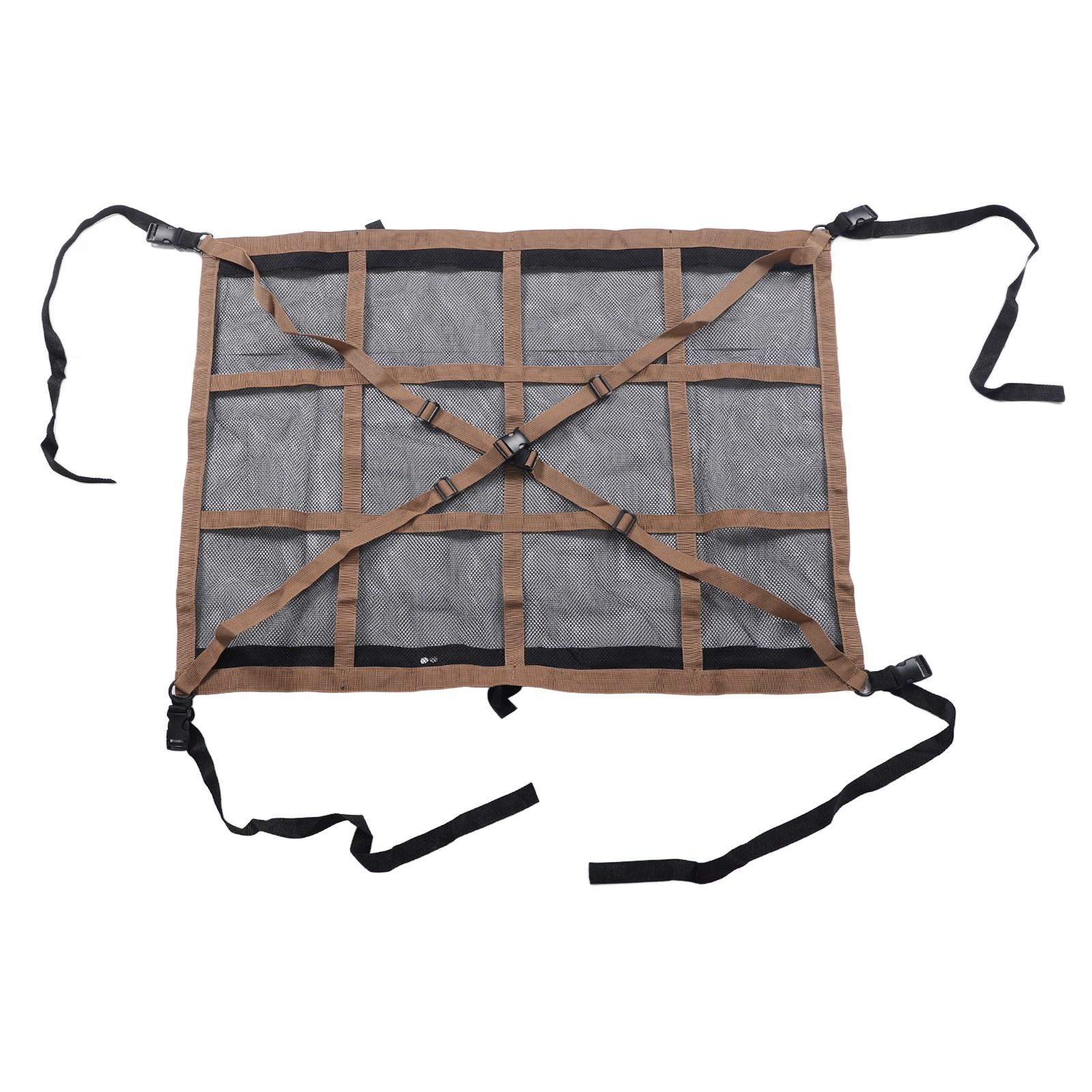 Car Ceiling Cargo Net Pocket Multifunction Double Layer Mesh Car Roof Cargo Net Pocket for Truck SUV Travel Trip