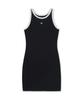 Emelbi Women'S Basic Ringer Ribbed Sleeveless Dress Ny (Black) (A Type)