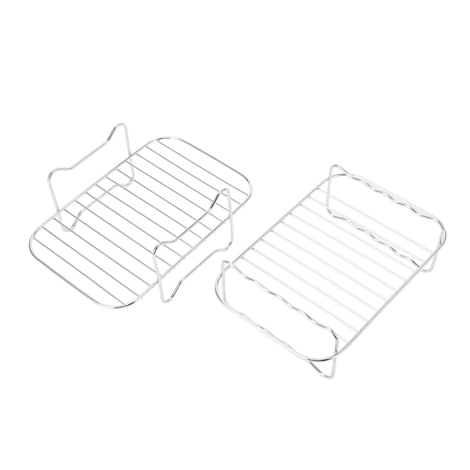 

Fryer Rack Grill Steamer Rack Brush Stainless Steel Rectangle Dehydrator Racks for Ningja Foodi DZ201 401 L