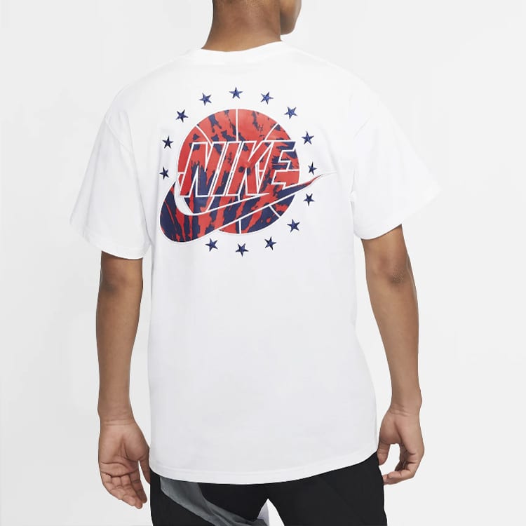 Nike T Shirts Men's White Crew Neck Moderate Straight Fit CV1084-100