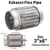 3in X 6in Double Braid Steel Tail Exhaust Pipe Hose Auto Accessory
