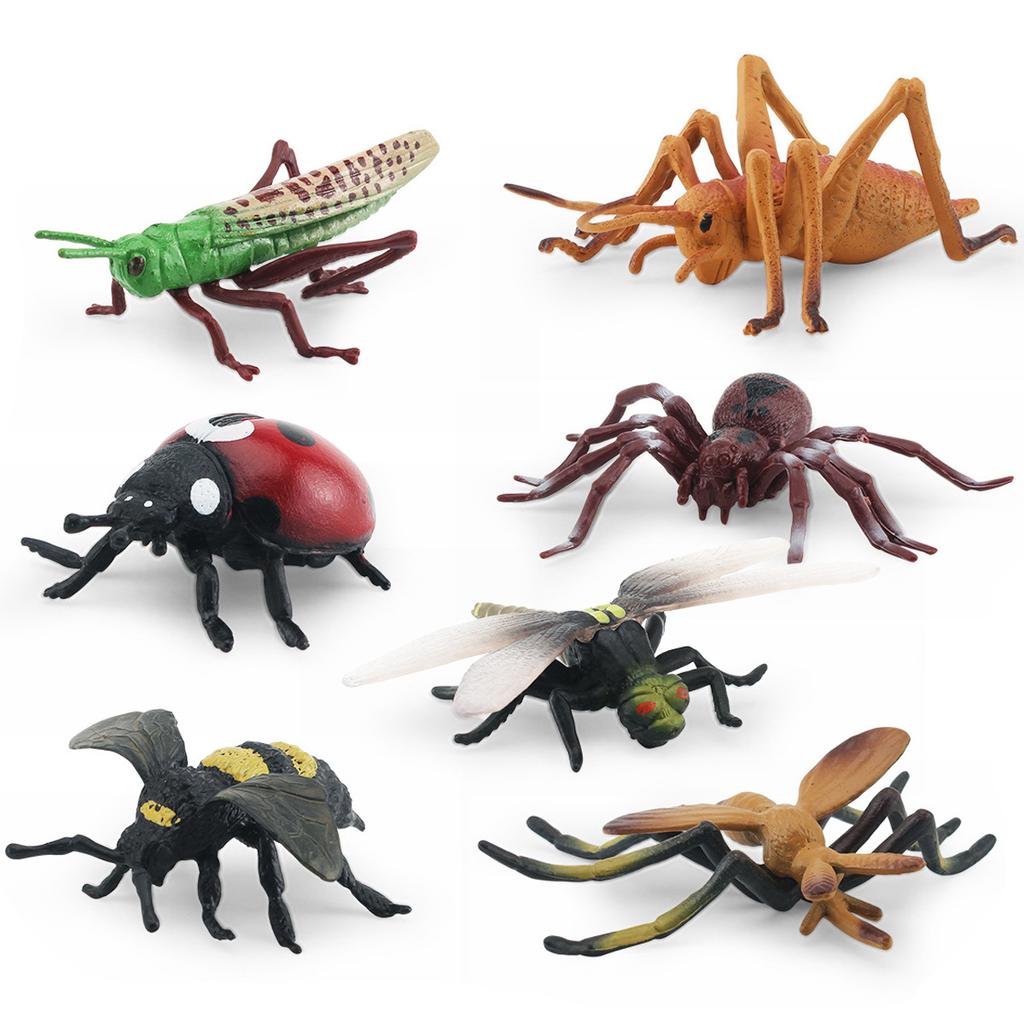 Simulation Insect Model Set Lizard Scorpion Spider Bee Ladybug Butterfly Mosquito Dragonfly Static Ornament