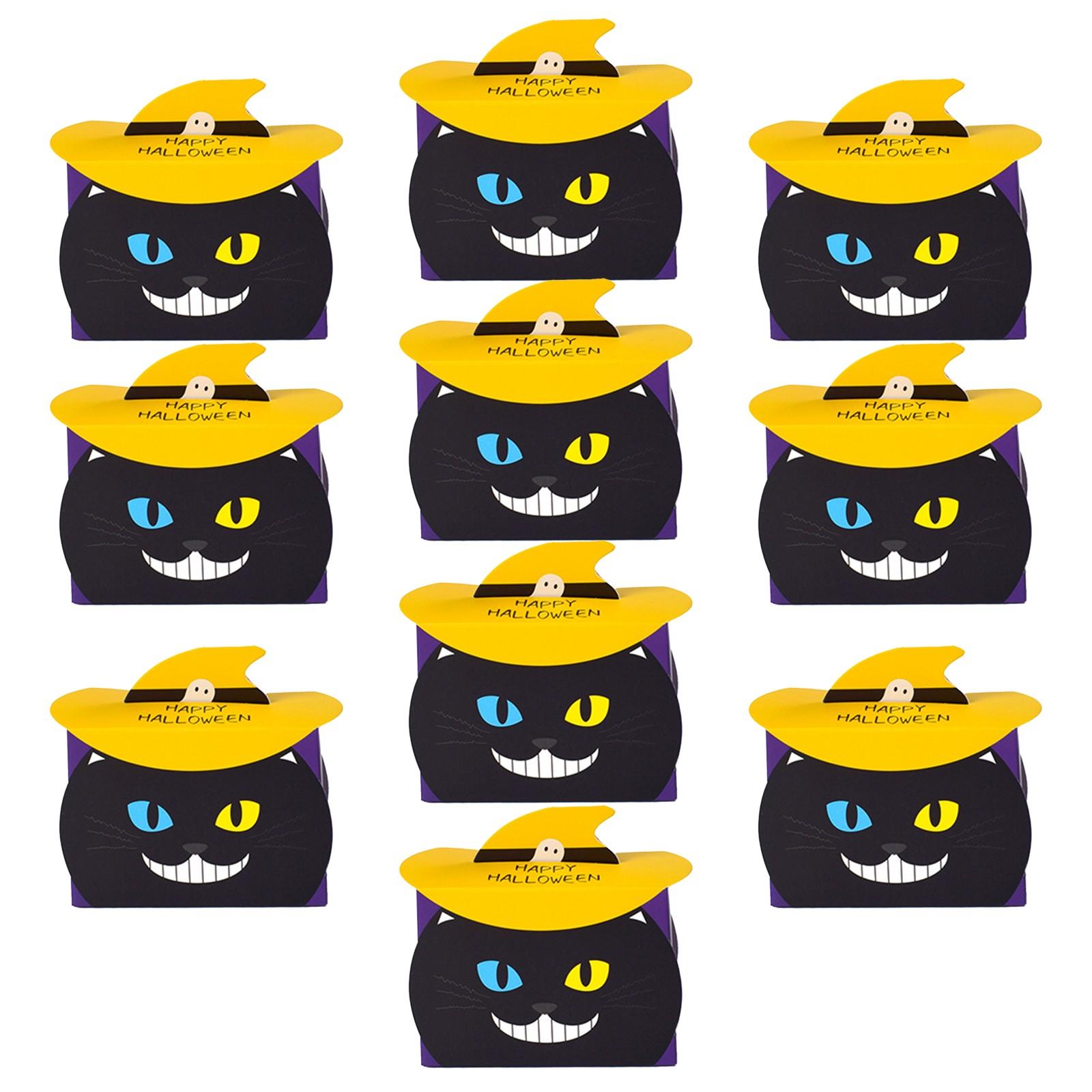 

10 шт. Красочный Хэллоуинский предмет Коробка для упаковки конфет Веселый кот Креативная забавная коробка для вечеринки One Size