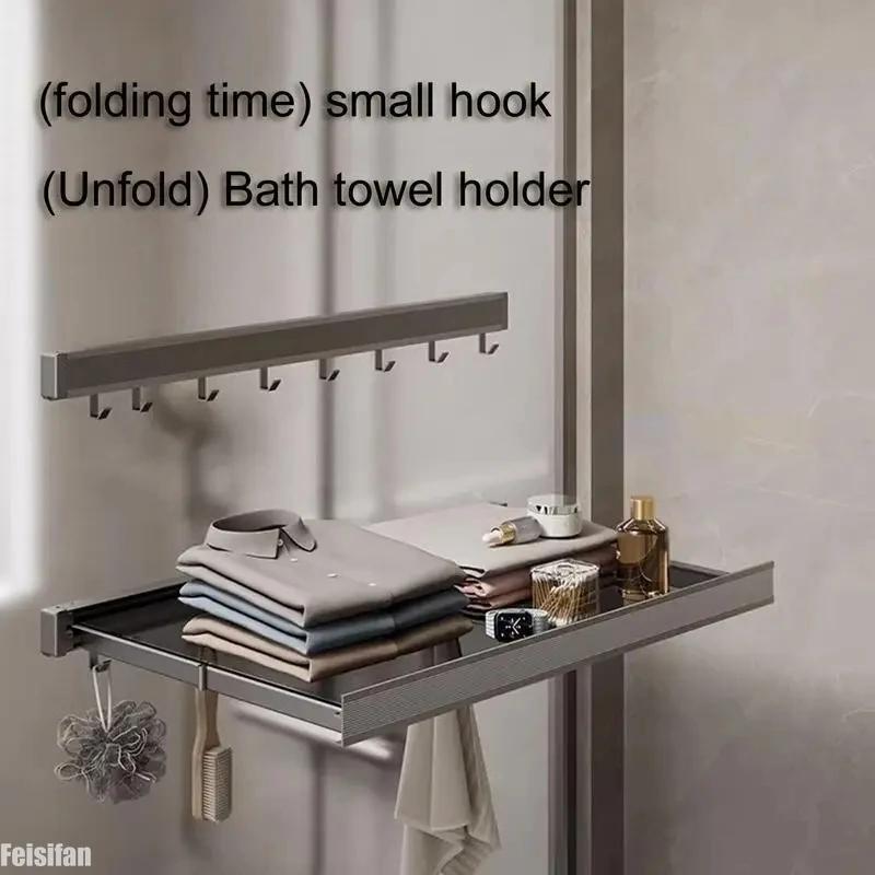 Retractable Laundry Drying Rack Thicken Clothes Storage Hanger Rack for Bathroom Closet Laundry Room Home Space Saving Supplies