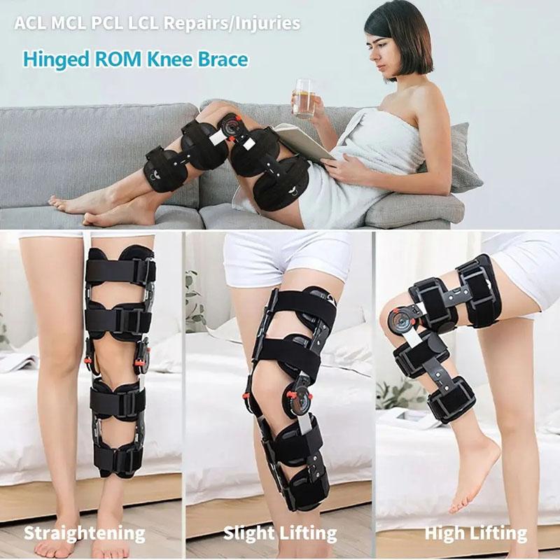 Orthopedic Adjustable Hinged Rom Knee Stent Support Stabilizer For Recovery Of Acl Mcl And Pcl Injuries After Surgery