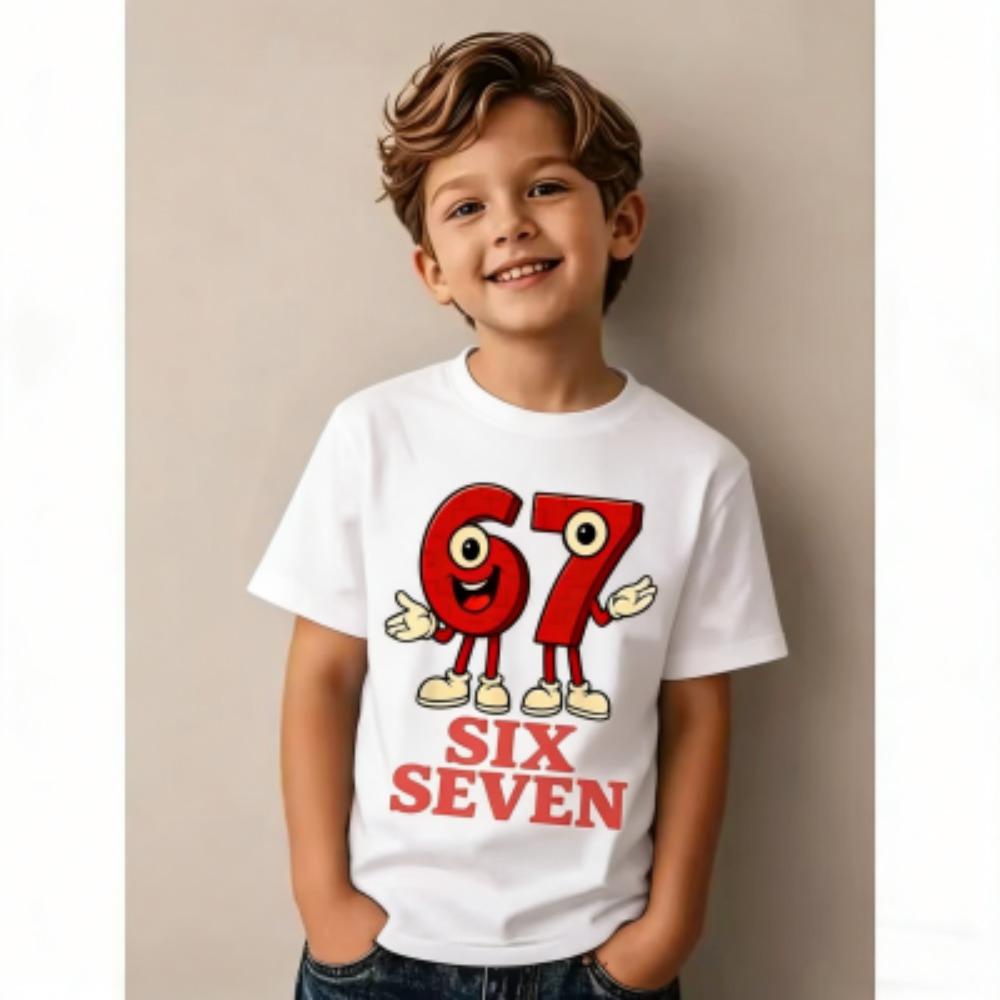Summer 67 Six Seven Print Men's T-Shirts Fashion Street Short-Sleeve Outdoor Casual Tops for Men's and Women's Tees Top
