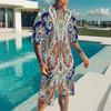 Men Vibrant Multicolor Vintage Paisley Print Short Sleeve Tee And Matching Shorts Two Piece Outfit