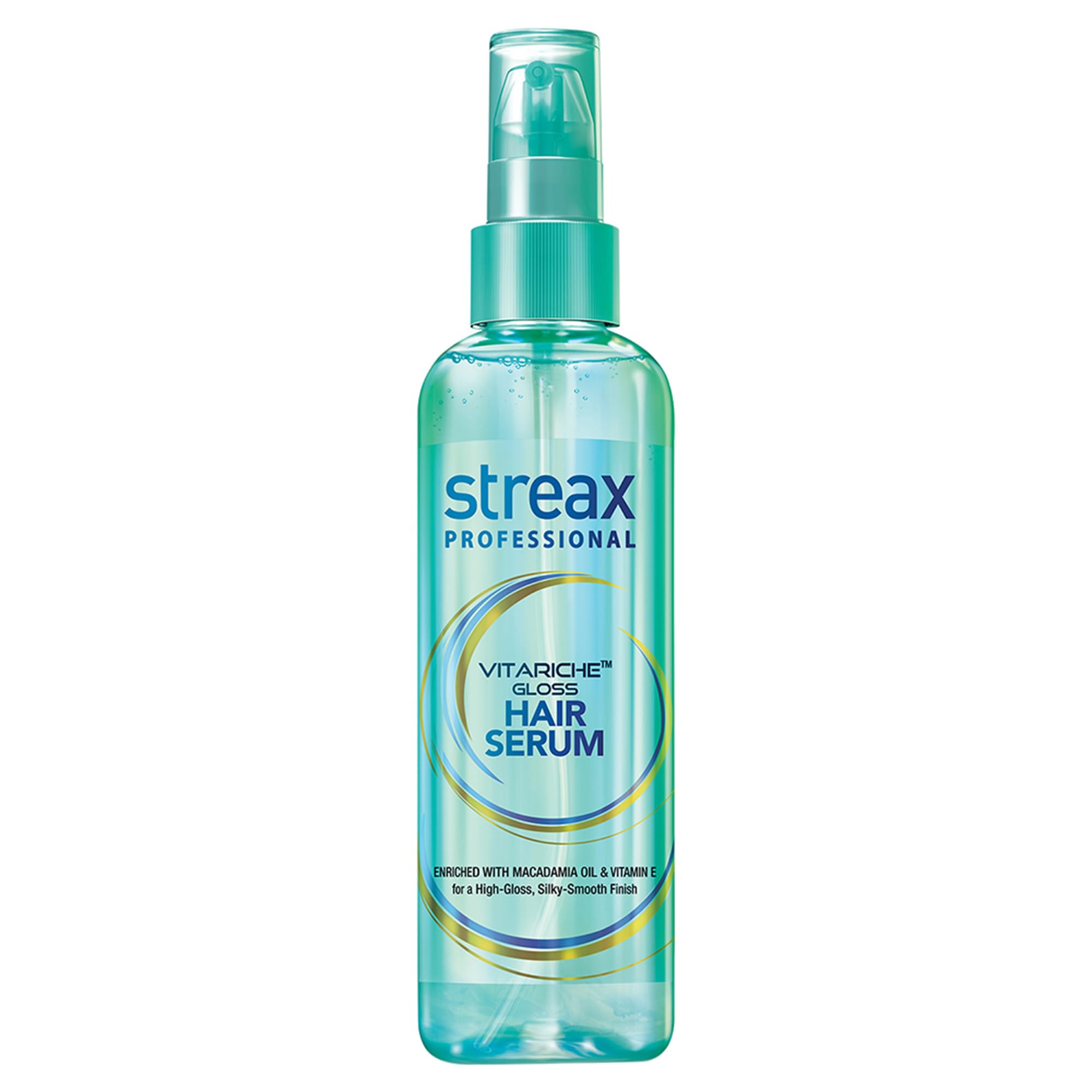 Streax Professional Сыворотка для волос Vitariche Gloss, 200 мл | для сухих и вьющихся волос | для женщин | Усиливает блеск и гладкость, против пушистости | С витамином E и макадами