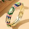 Cloisonne Flower Bracelet for Women Vintage Bohemian Style Bangle Non-Tarnish Jewelry for Travel Daily Wear Gift