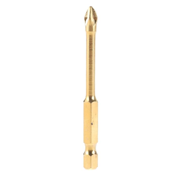 Drill Bit for Screwdriving Tasks, Hex Shank, Gold Finish, Assorted Sizes, 25-150mm Length