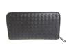 Authentic BOTTEGA VENETA Intrecciato Black Leather Round Zip Wallet Purse #a369   Refurbished