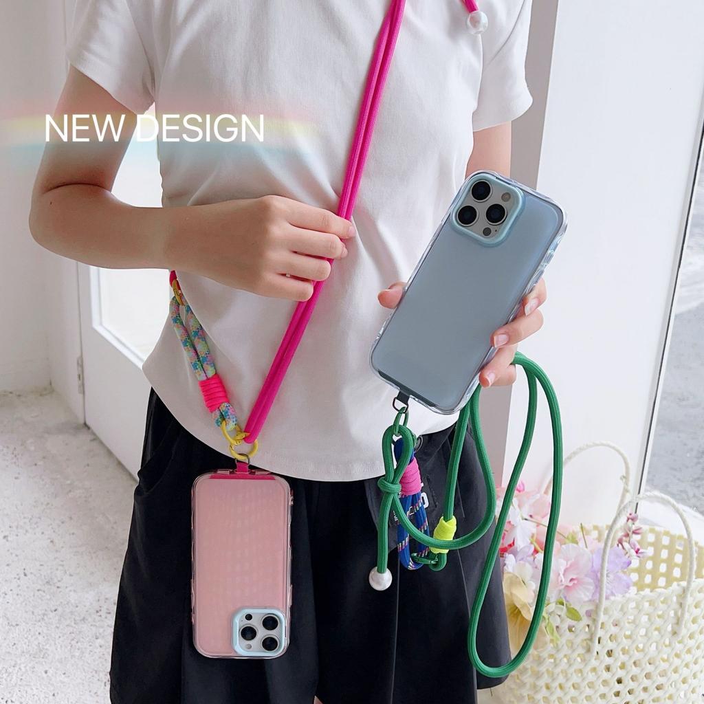 Mobile Phone Lanyard Colorful Long Pearl Messenger Can Carry Men and Women Outdoor Mountaineering Strap Strong Card Anti-lost Adjustable