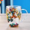 Shangqi Dried Flower Double-Layer Glass Mug with Handle