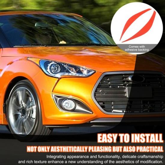 Soft Carbon Fiber Headlight Eyebrow Trim Sticker For Hyundai Veloster 2011-2017