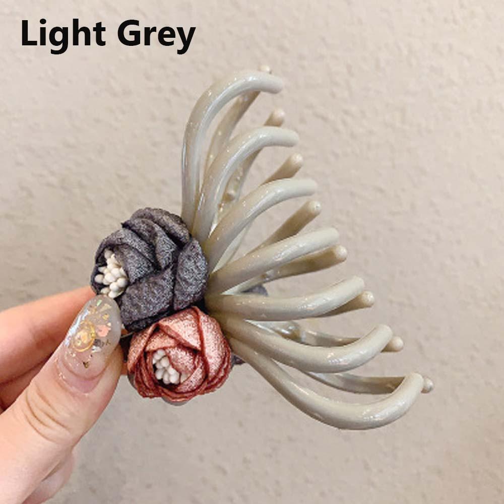 Camellia Hairpin Grasping Clip Large Hair Clip Headwear for Women Back of Head Spoon Coiled Hair Medium Hair Grabbing Clip