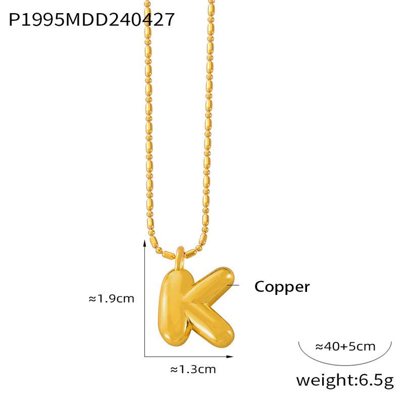26 English Letter Copper Pendant Titanium Steel Necklace Female Niche Personality Collarbone Chain