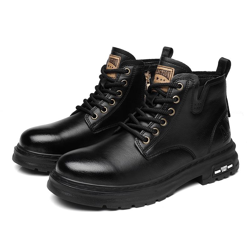 

Новые мужские туфли, высокие рабочие ботинки на шнуровке, модная обувь для отдыха на открытом воздухе, нескользящая обувь, удобные износостойкие мужские ботинки для путешествий 44 чёрный