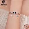 BISAER Plata 925 Encanto Lindo Perro Cuentas Perro Salchicha Mascota Animal Colgante Chapado en Platino Apto Mujeres Pulsera DIY Joyería Fina