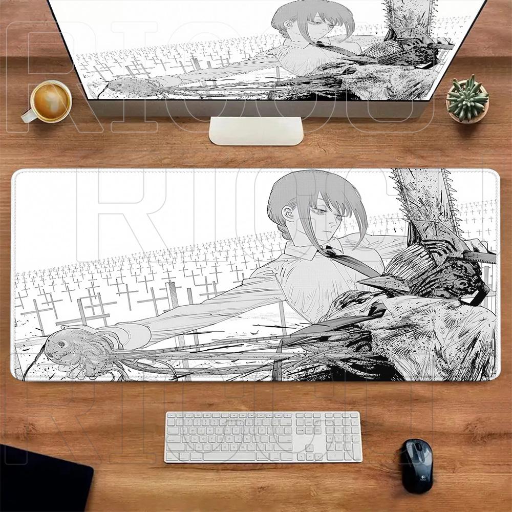 Comic Chainsaw Man XXL Mouse Pad Anime Reze Gamer Makima Gaming Accessories Large Keyboard Desk Mat Computer Keyboa