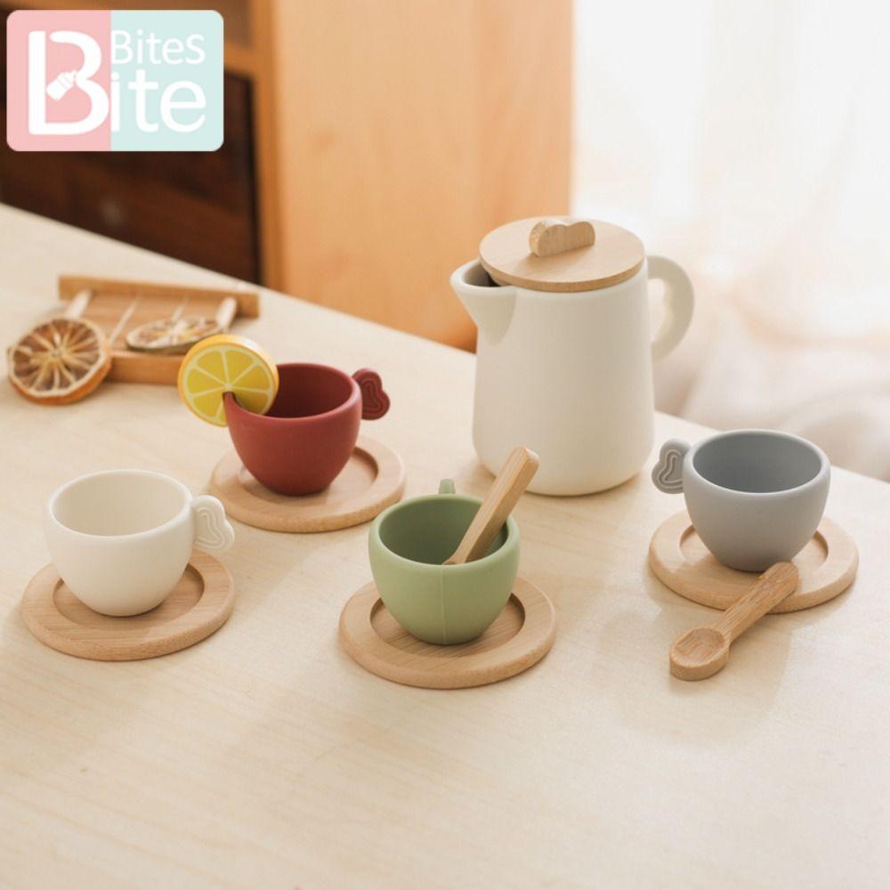 Wooden Teapot Teacup Simulation Education Pretend Play Toy Afternoon Tea Toy Kids Gift